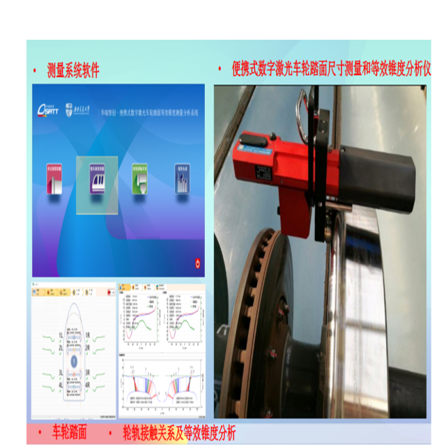 SRTT2018车轮便携式数字激光车轮踏面尺寸测量和等效锥度分析仪