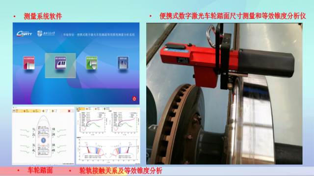 华瑞智创CSRT2018车轮便携式数字激光车轮踏面尺寸测量和等效锥度分析仪